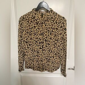Leopard animal print H&M L/S blouse size 0